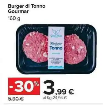 Carrefour Gourmar Burger di Tonno 160 g offerta