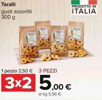 Carrefour Taralli gusti assortiti 300 g offerta