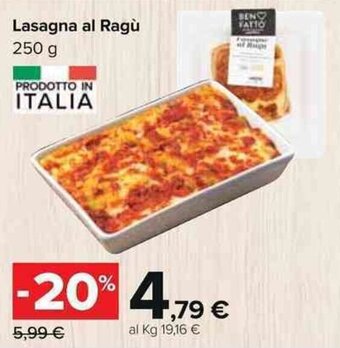 Carrefour Lasagna al Ragù 250 g offerta