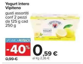 Carrefour Vipiteno Yogurt Intero 125-250 g offerta