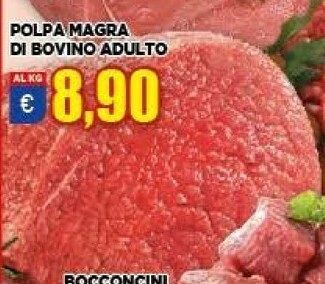Polpa magra di bovino adulto