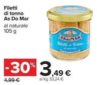 Carrefour Às do Mar Filetti di Tonno 105g offerta