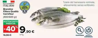 Carrefour Carrefour Branzino Filiera Qualità 400/600gr offerta