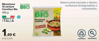 Carrefour Carrefour Bio Minestrone 12 verdure 450g offerta