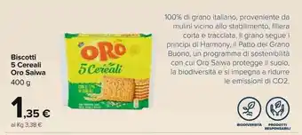 Carrefour Oro Saiwa Biscotti 5 Cereali 400g offerta