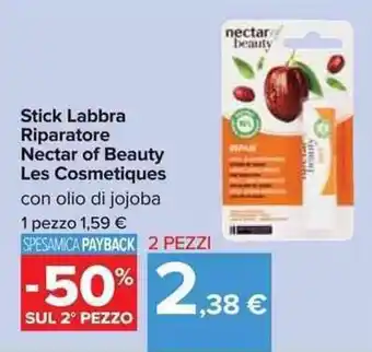 Carrefour Stick Labbra Riparatore Nectar of Beauty Les Cosmetiques offerta