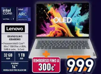 Unieuro Lenovo IDEAPAD SLIM 5 83DA003NIX offerta