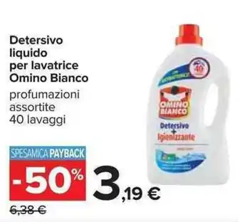 Carrefour Omino Bianco Detersivo liquido per lavatrice 40 lavaggi offerta
