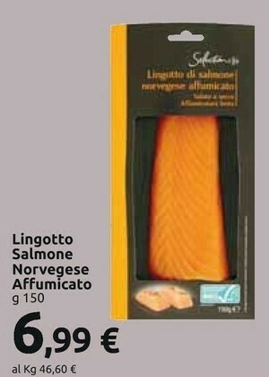 Carrefour Market Lingotto salmone norvegese affumicato offerta