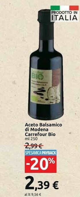 Carrefour Market Carrefour - aceto balsamico di modena 250 g(ml) offerta