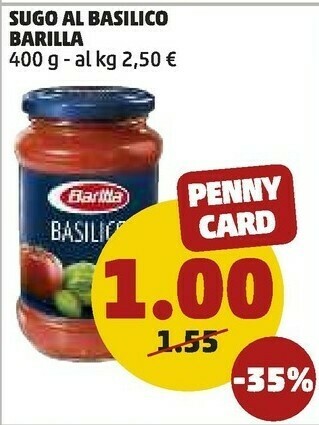 PENNY Sugo al basilico offerta