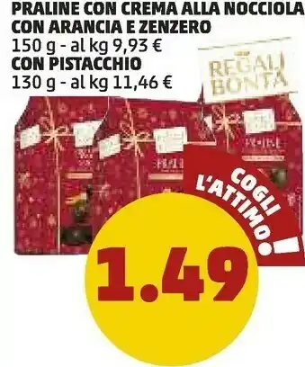 PENNY Praline con crema alla nocciola con arancia e zenzero offerta