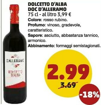 PENNY D' alleramo dolcetto d' alba doc offerta