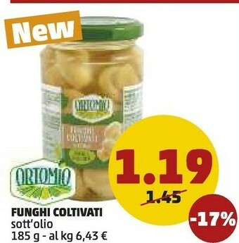 PENNY Ortomio - funghi coltivati sott'olio 185 g(ml) offerta