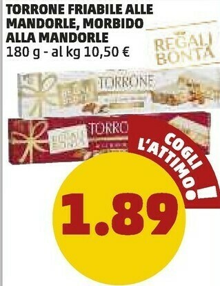 PENNY Regali bontà - torrone alle mandorle 180 g(ml) offerta