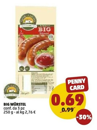 PENNY Sapor di cascina big wurstel offerta