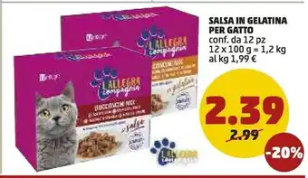 PENNY L'allegra campagnia salsa in gelatina per gatto offerta