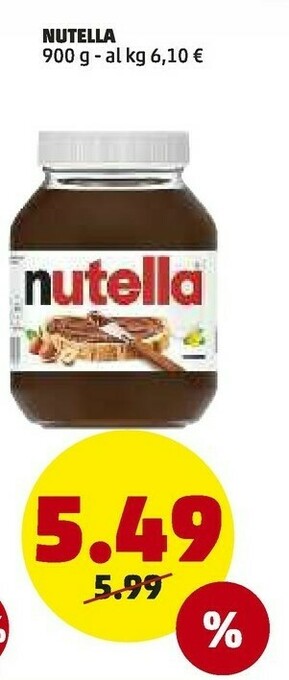 PENNY Nutella 900 g(ml) offerta