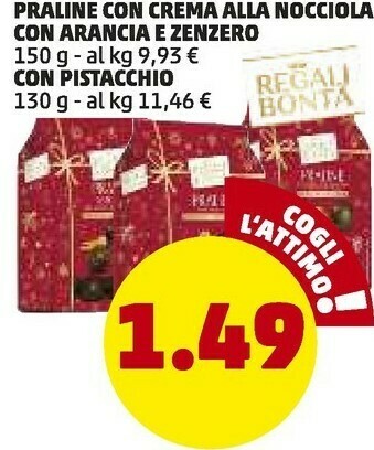 PENNY Praline con crema alla nocciola con arancia e zenzero offerta