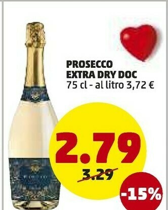PENNY Prosecco extra dry doc offerta