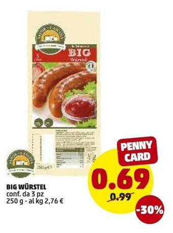 PENNY Sapor di cascina big wurstel offerta