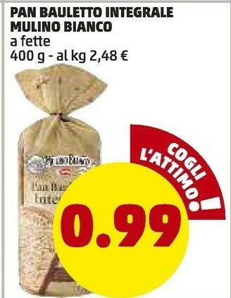 PENNY Pan bauletto integrale 400 g(ml) offerta