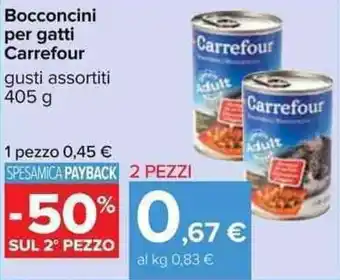 Carrefour Carrefour Bocconcini per gatti 405g offerta