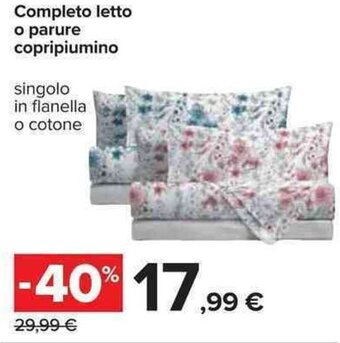 Carrefour Completo letto o parure copripiumino offerta