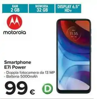 Carrefour Motorola Smartphone E7i Power offerta