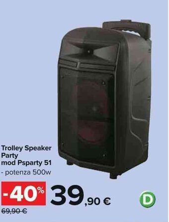 Carrefour Trolley Speaker Party mod Psparty 51 offerta