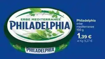 Carrefour Philadelphia erbe mediterranee 150g offerta