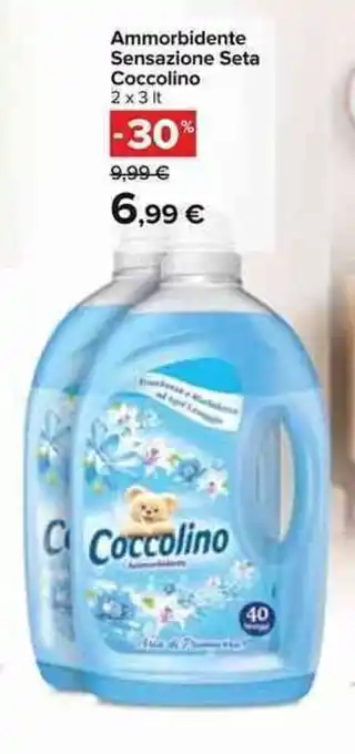 Carrefour Coccolino Ammorbidente Sensazione Seta 2x3lt offerta