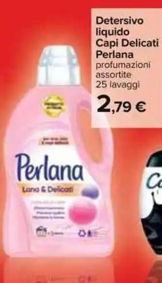 Carrefour Perlana Detersivo liquido Capi Delicati 25 lavaggi offerta