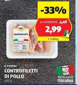ALDI IL PODERE controfiletti di pollo offerta