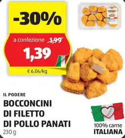 ALDI IL PODERE Bocconcini di filetto di pollo panati offerta