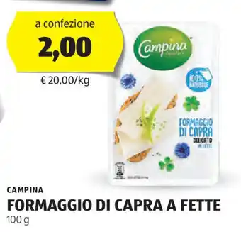 ALDI CAMPINA Formaggio di capra a fette offerta