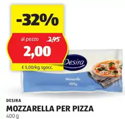 ALDI DESIRA Mozzarella per pizza offerta