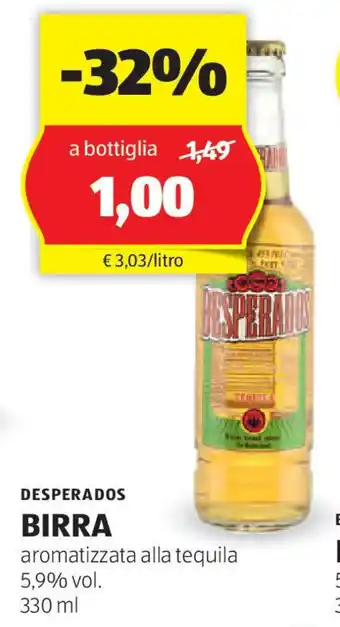 ALDI DESPERADOS Birra offerta