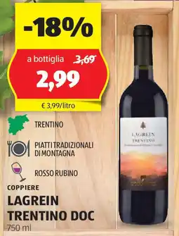 ALDI COPPIERE Lagrein trentino doc offerta