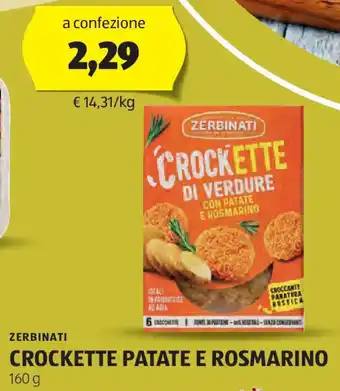 ALDI ZERBINATI Crockette patate e rosmarino offerta