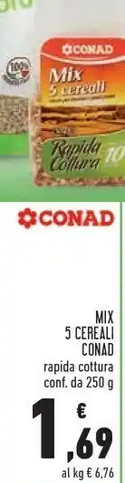 Conad Conad - mix 5 cereali 250 g(ml) offerta