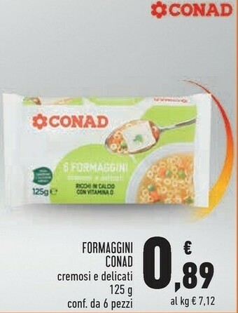 Conad Conad - formaggino cremoso e delicato 125 g(ml) offerta