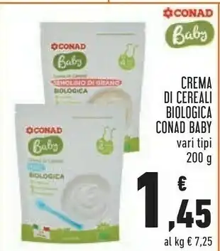 Conad Conad crema di cereali biologica baby offerta