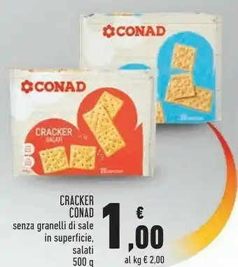 Conad Conad cracker senza granelli di sale in superficie offerta