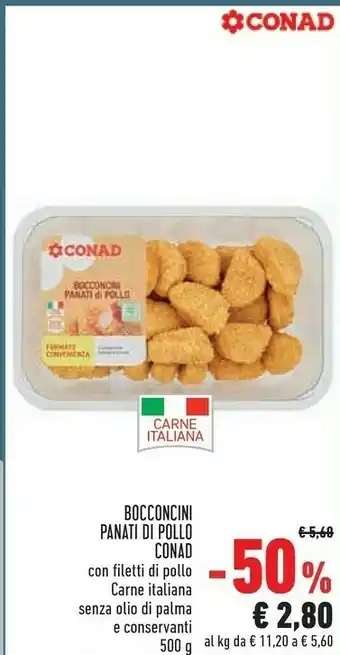 Conad Superstore Conad bocconcini di pollo panati 500 g offerta