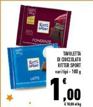 Conad City Tavoletta di cioccolato vari tipi 100 g offerta