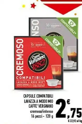 Conad Capsule compatibili lavazza a modo mio caffe cremoso/ intenso 16 pezzi - 120 g offerta