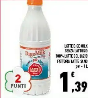 Conad Fattoria latte sano latte dige milk senza lattosio offerta