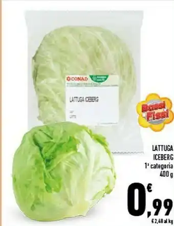 Conad Bassi e fissi conad lattuga iceberg 400 g offerta