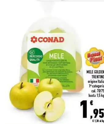 Conad Conad mele golden trentino origine italia busta 1.5 kg offerta